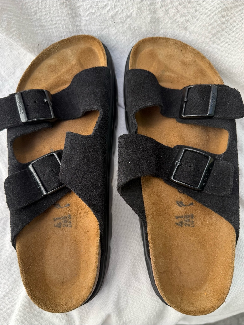 Papillio by Birkenstock Arizona Chunky Black Suede Platform Sandals 41 US 10